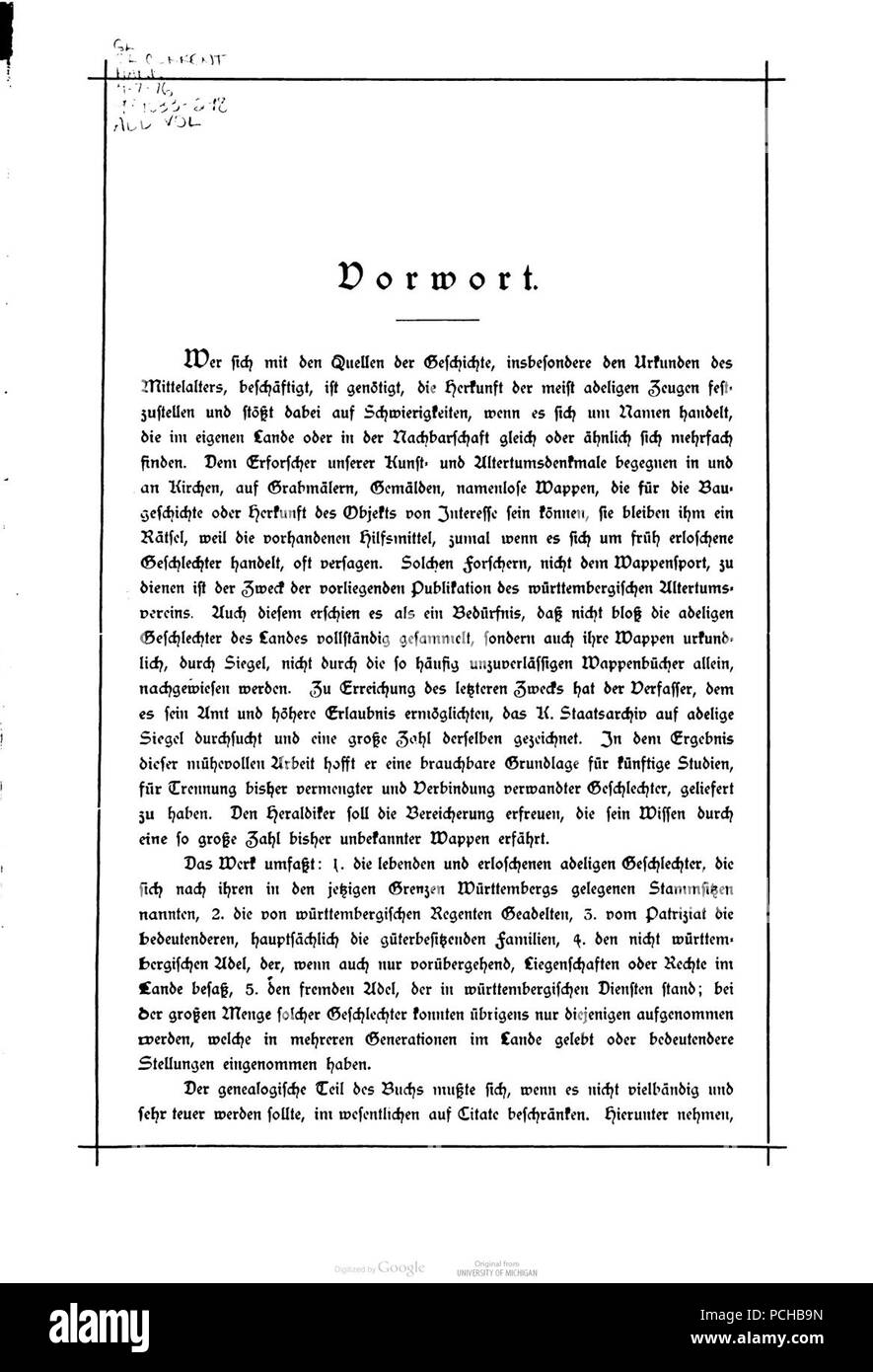 Alberti Wuerttembergisches Adels- und Wappenbuch 03. Stockfoto