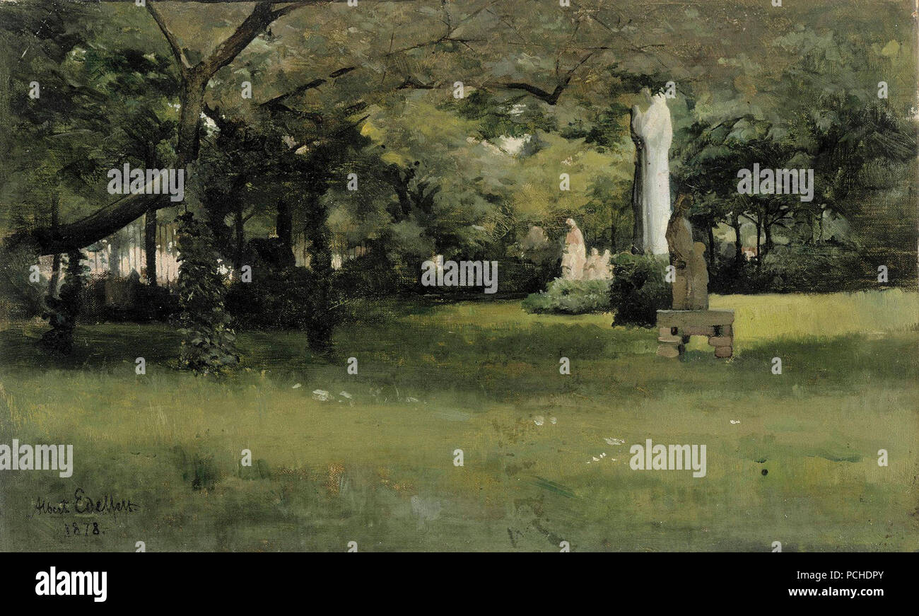 Albert Edelfelt - Cluny Museum Garten in Paris - A III 1871 - Stockfoto