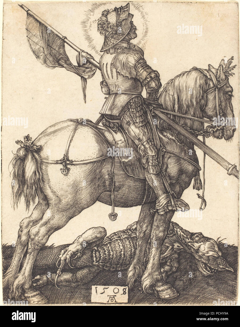 Albrecht Dürer - Saint George auf dem Pferd (1943.3.3498). Stockfoto