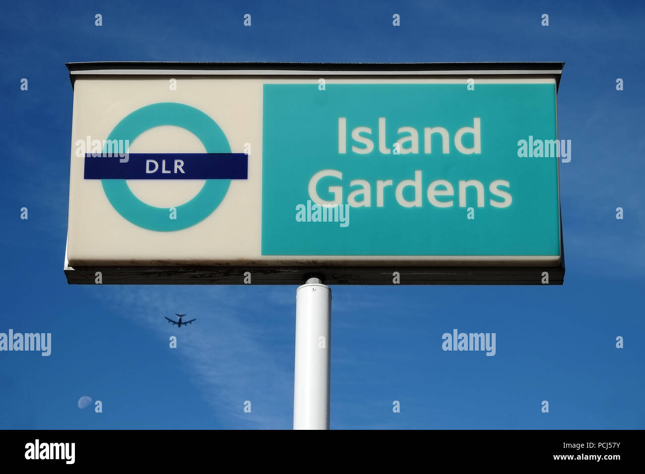 Island Gardens DLR Station Isle of Dogs London E 14. Stockfoto