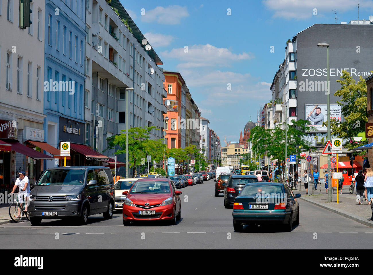 Verkehr, Zossener Straße, Kreuzberg, Berlin, Deutschland Stockfoto