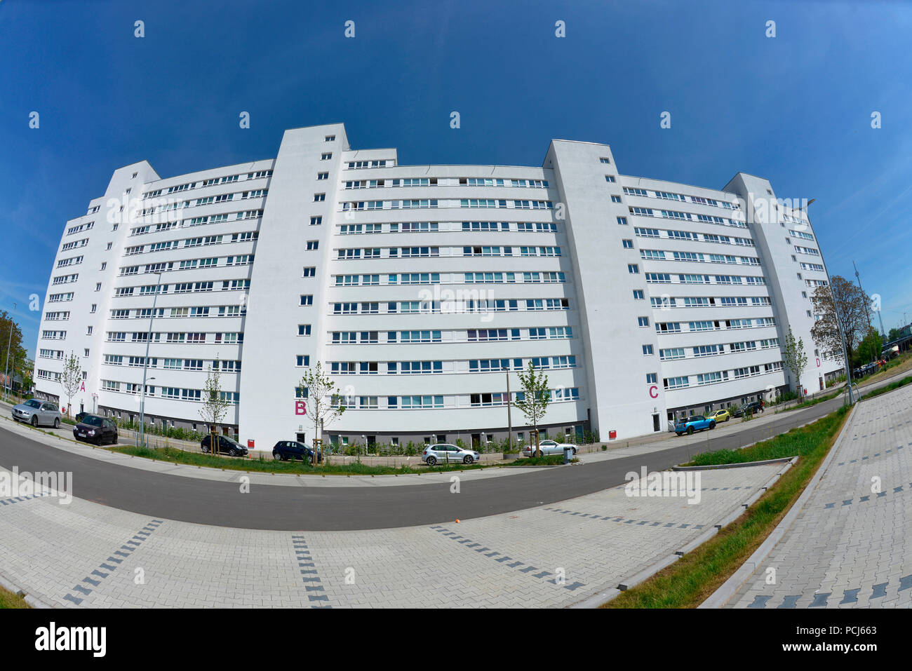 Plattenbau, Q216, Frankfurter Allee, Lichtenberg, Berlin, Deutschland Stockfoto