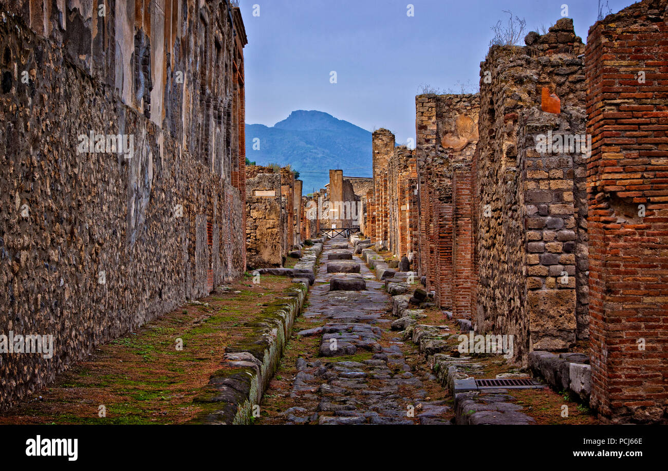 Italien, Pompeji, Neapel, UNESCO, Vesuv, Europa, Reise, Roman, altes, Ruinen, Kultur, Geschichte, Neapel, Sehenswürdigkeiten, Architektur, archäologische Stockfoto