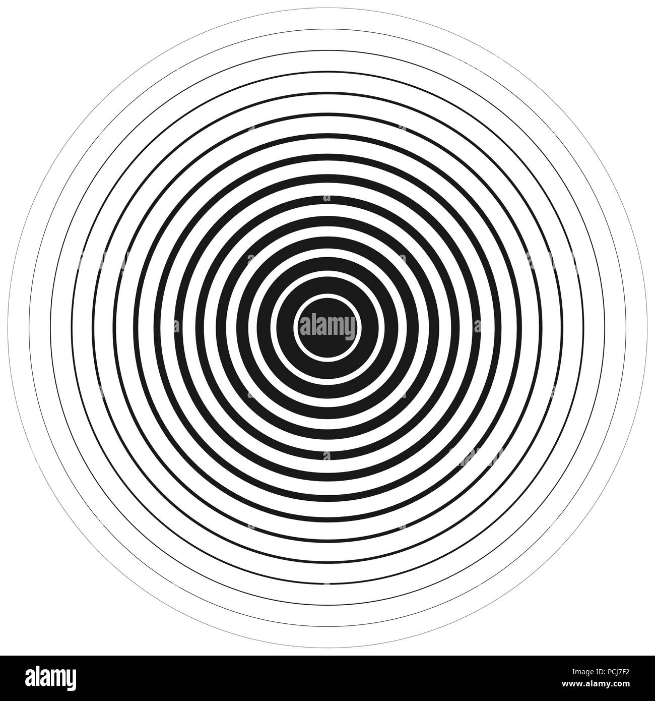 Konzentrische schwarze Linien vor einem weißen Hintergrund. Vector Illustration. EPS 10. Stock Vektor