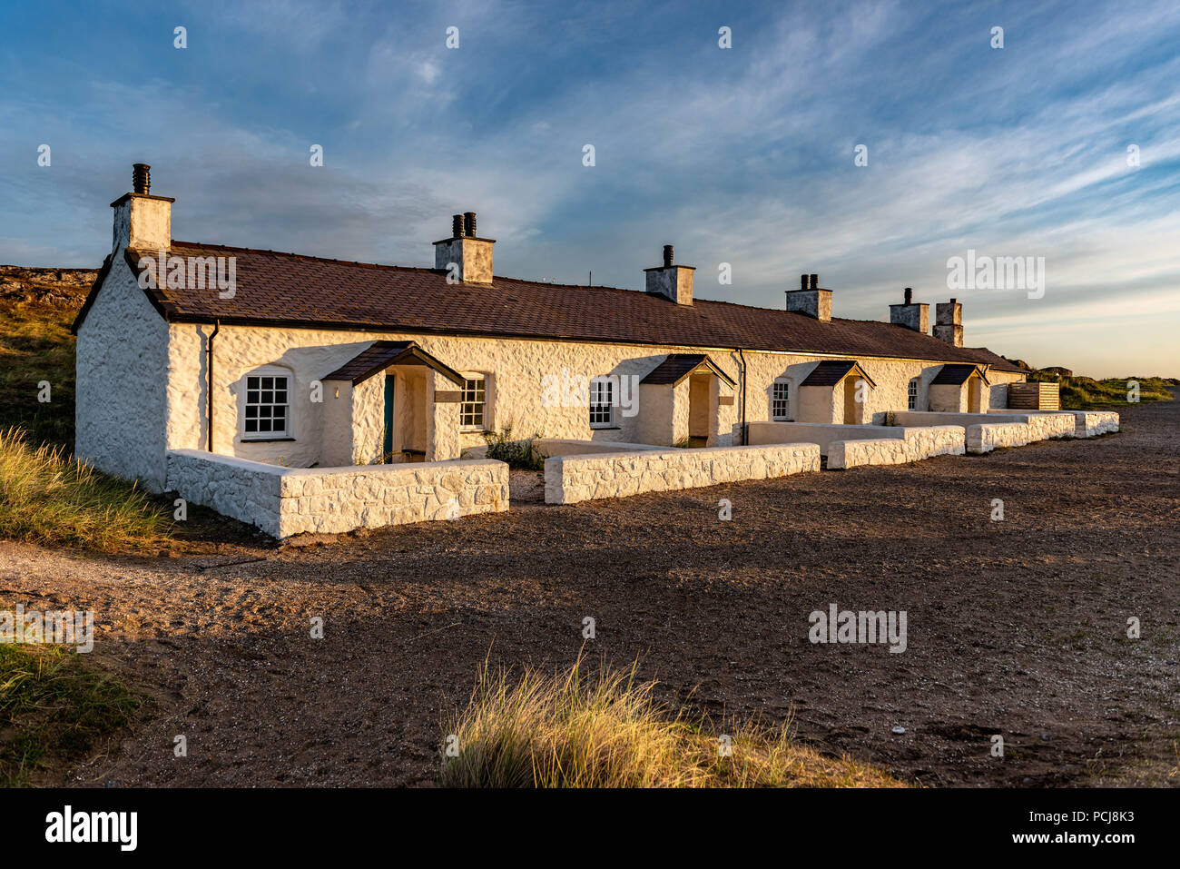 Ynys Llanddwyn, Pilot Cottages. Stockfoto