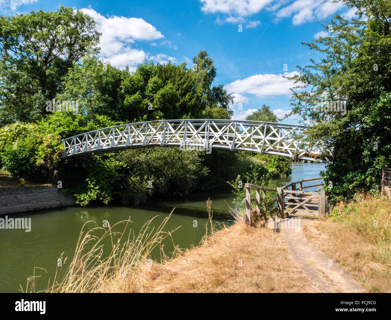 Steg am Tage Sperren, Themse, Oxfordshire, England, UK, GB. Stockfoto