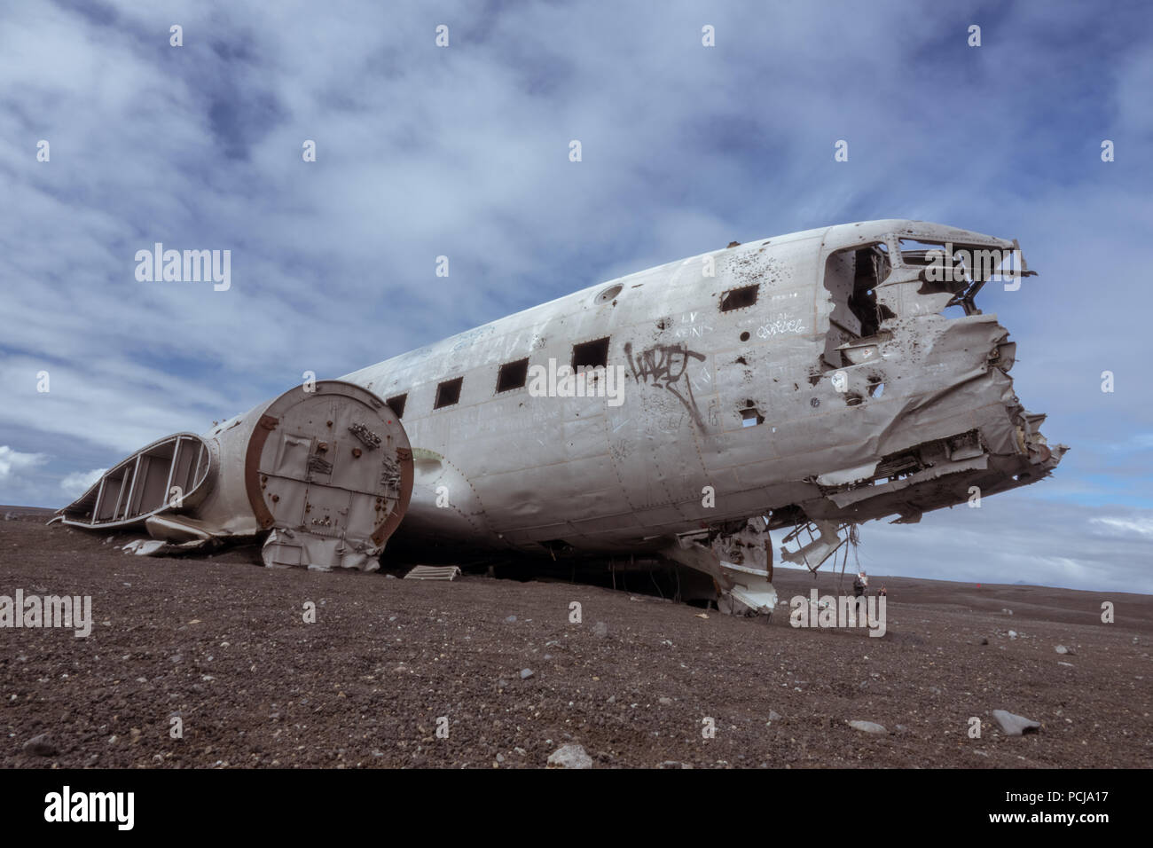 Vik, Iceland-June 11, 2018: Im November 21, 1973 Die US-Navy Douglas R4D-8, Super DC-3 im Süden von Island abgestürzt, Wegen starker Vereisung. Es ist ein Pop Stockfoto