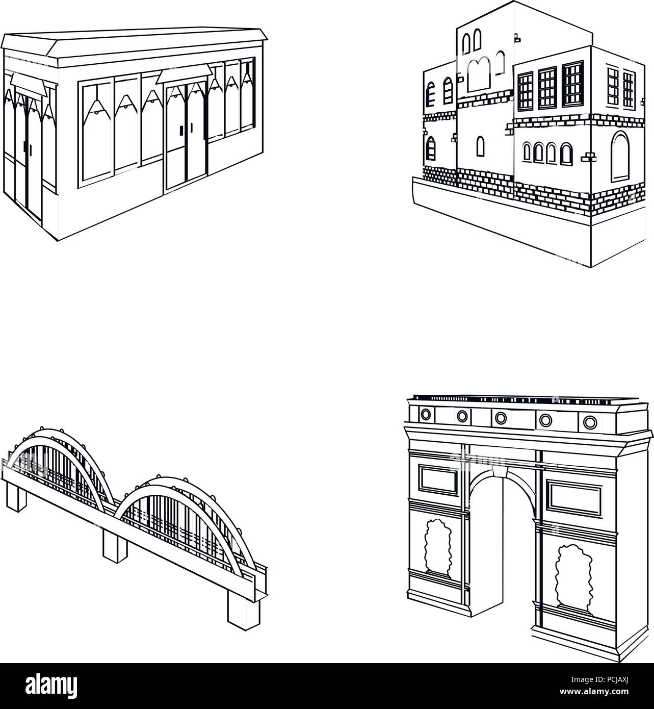 Arch, Architektur, Bar, Belgien, Brücke, Gebäude, Cafe, Sammlung, Beton, Verbindung, Konstruktion, Design, Wohnung, England, Unterhaltung, Essen, Haus, Wohnung, Icon, Illustration, isoliert, Sehenswürdigkeiten, Unterkünfte, Logo, Entwurf, Paris, Pub, Quartal, Restaurant, Satz, Zeichen, Stahl, Struktur, Stil, Support, Symbol, Triumph, typisch, Vector, Vektor, Vektoren, Stock Vektor