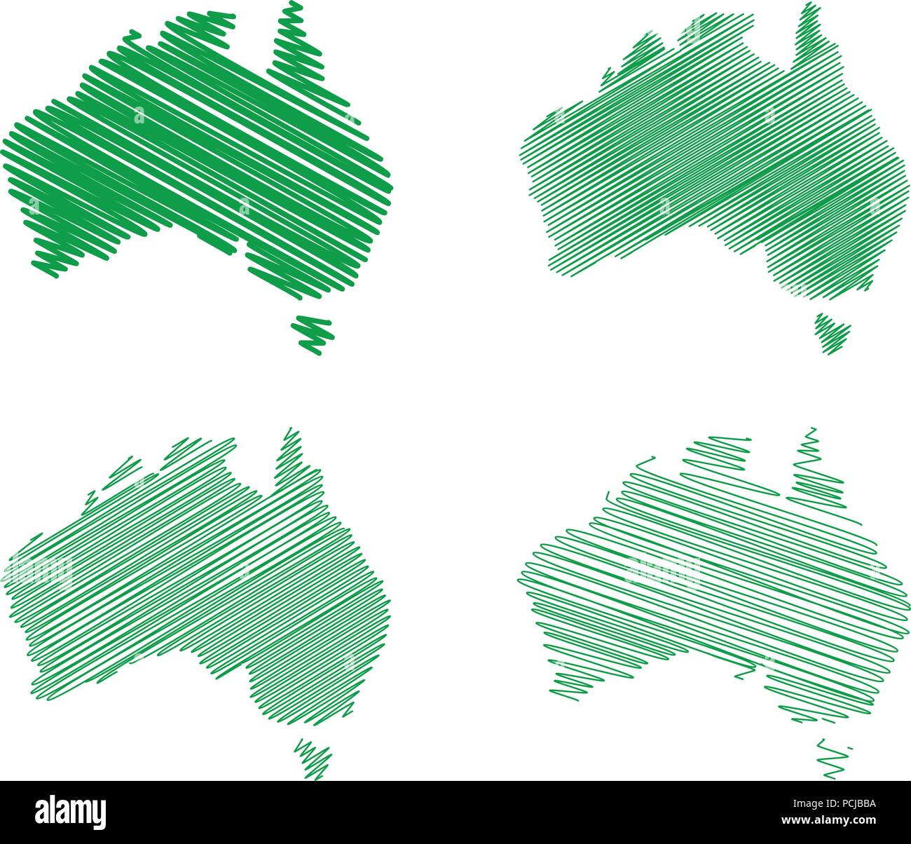 Scribble Australien Karte Vektor Stock Vektor