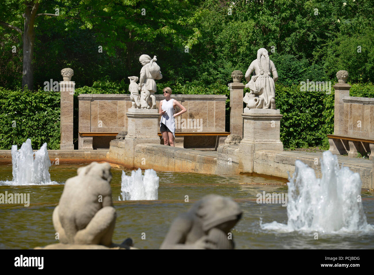 Maerchenbrunnen Volkspark Friedrichshain, Berlin, Deutschland Stockfoto