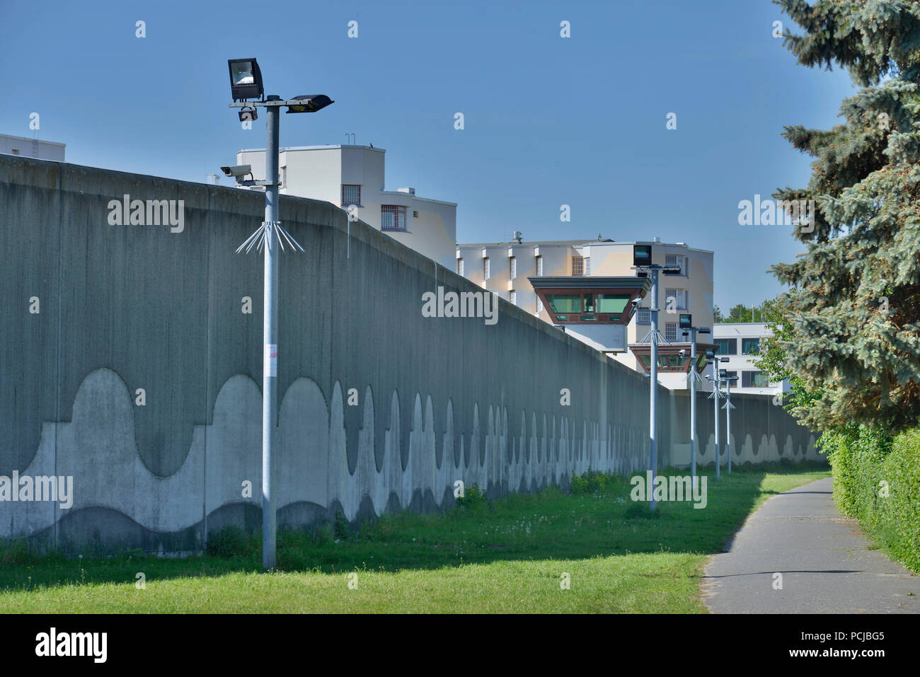 Mauer, Justizvollzugsanstalt, Seidelstrasse, Tegel, Reinickendorf, Berlin, Deutschland Stockfoto
