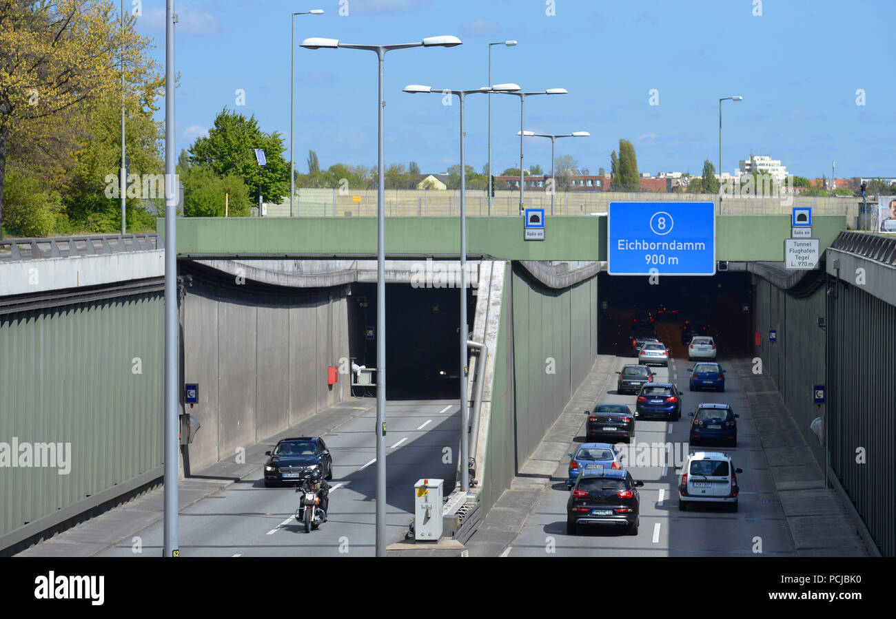 Flughafentunnel, Kurt-Schumacher-Damm, Tegel, Reinickendorf, Berlin, Deutschland Stockfoto