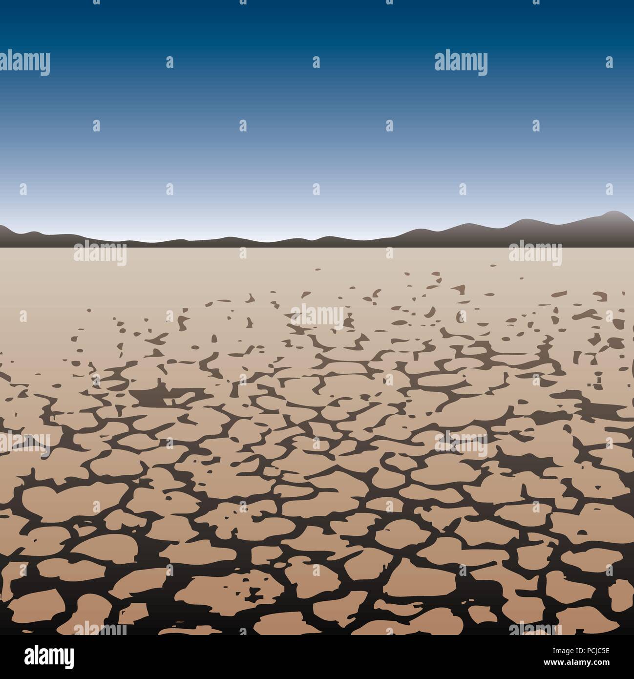 trockenes Land in Wüste Stock Vektor