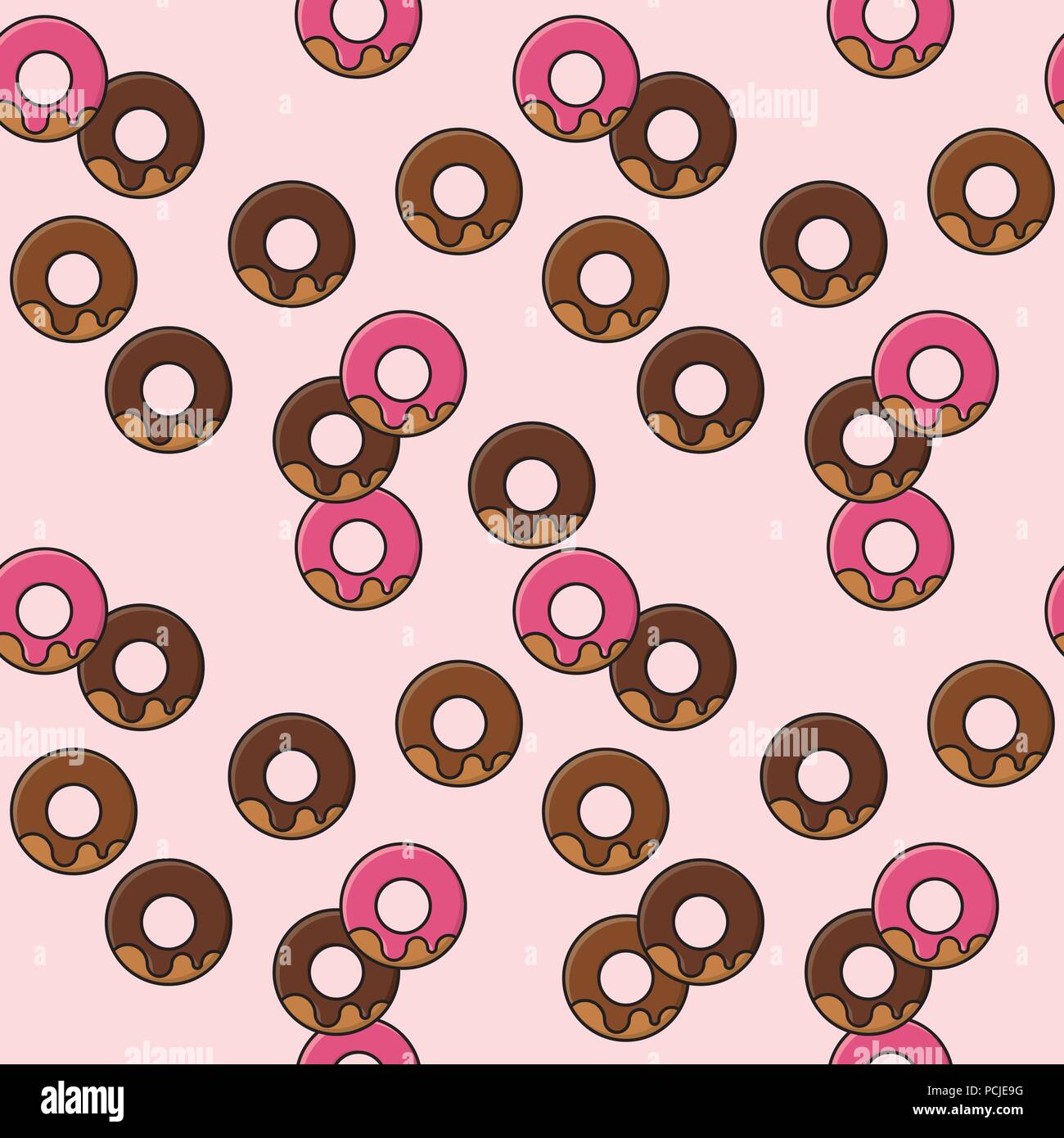Nahtlose donuts Hintergrund vector Pattern Stock Vektor