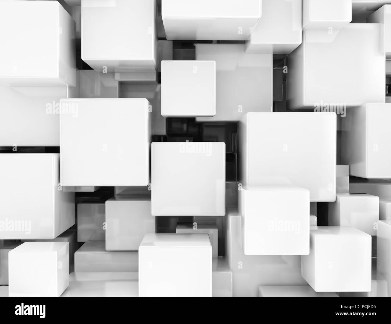 Weiß glänzend 3d Würfel Hintergrund Stockfoto