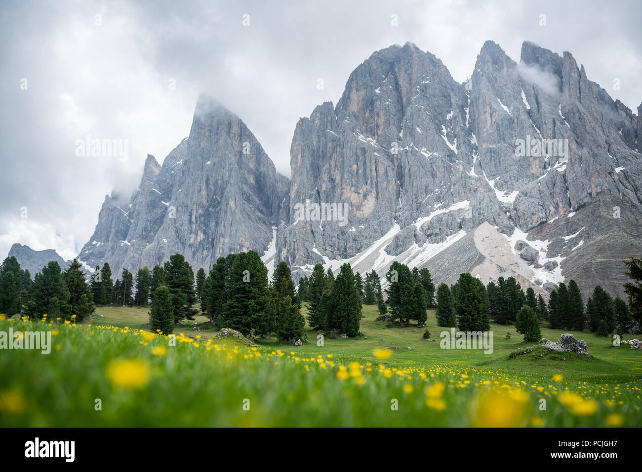 Berggipfel, Naturpark Puez Geisler, Dolomiten, Südtirol, Trentino, Italien Stockfoto