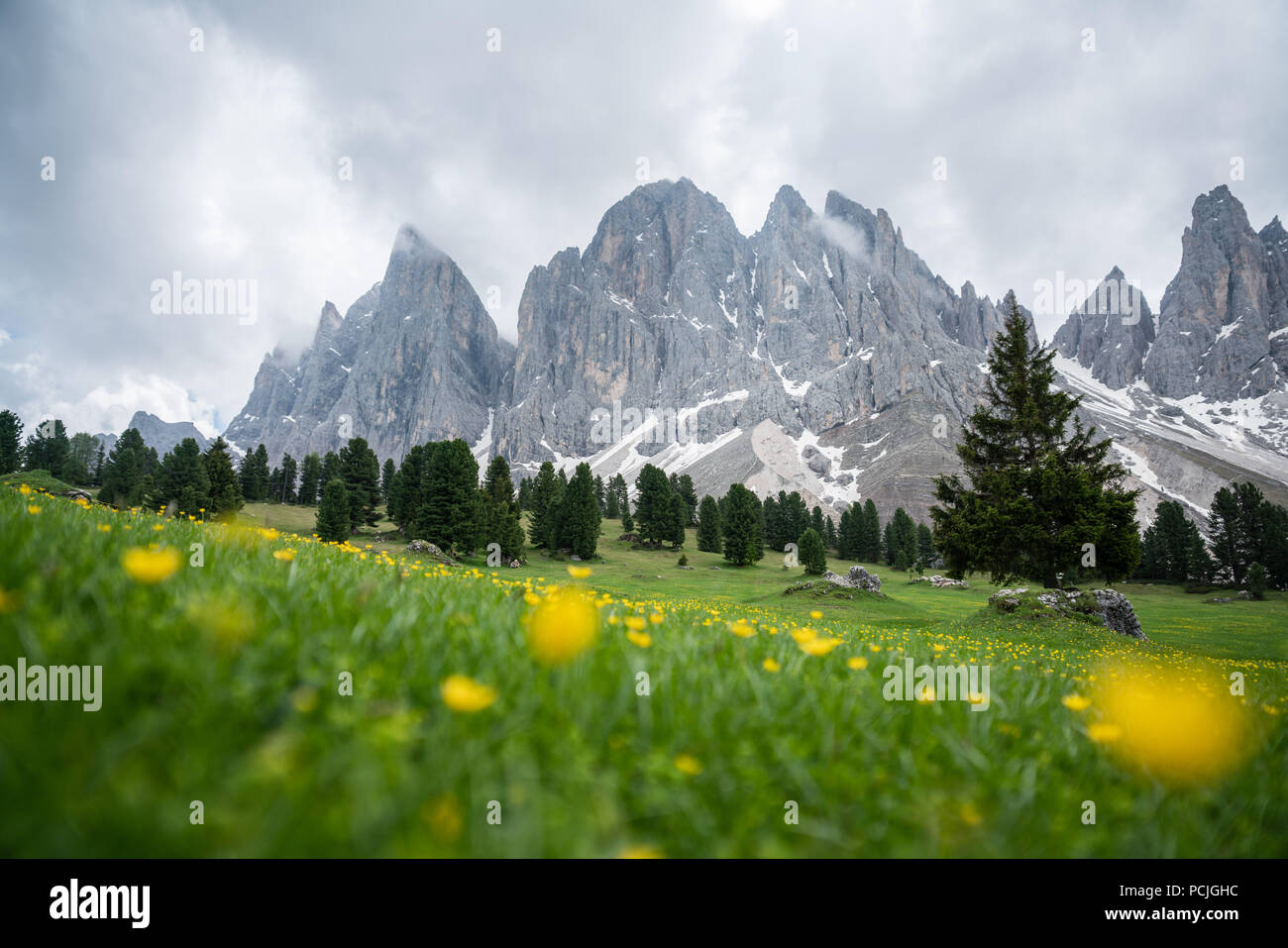 Berggipfel, Naturpark Puez Geisler, Dolomiten, Südtirol, Trentino, Italien Stockfoto