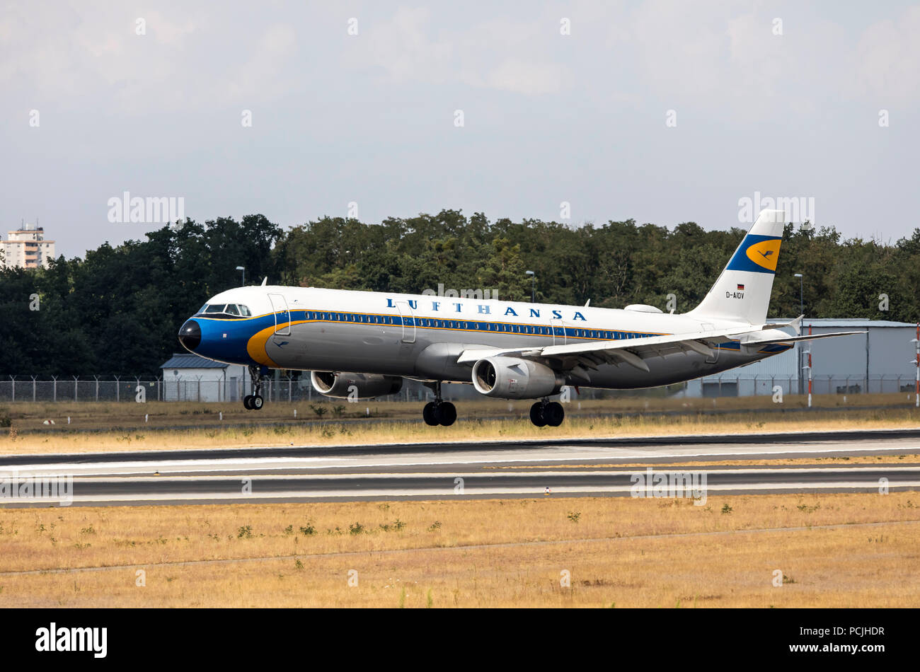 Flughafen Frankfurt/Main, FRA, Fraport, Lufthansa Jet Landung auf der