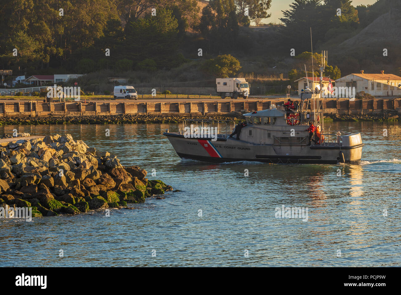 US-Küstenwache Boot in der Bucht von San Francisco Stockfoto