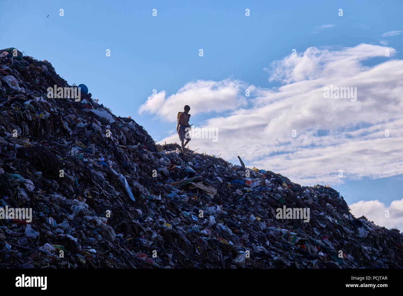 Rag Picker auf der Müllkippe Guwahati Assam Indien Stockfoto