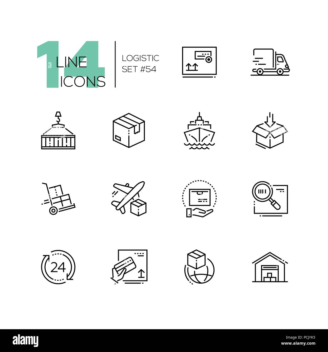 Logistik - Moderne thin line Design Icons einstellen Stock Vektor