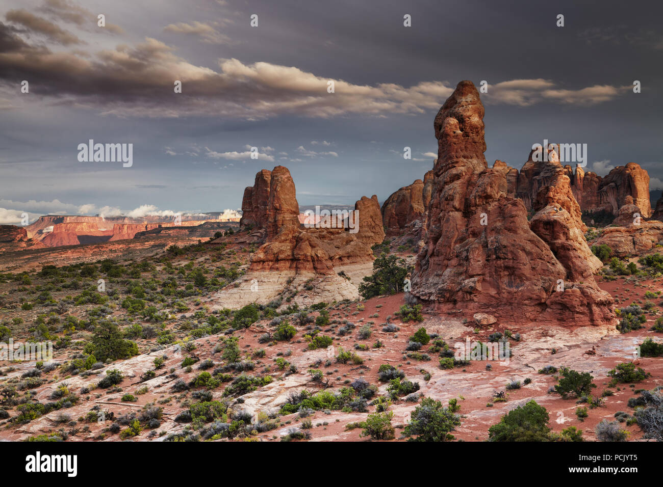 Sonnenuntergang im Arches National Park, Utah, USA Stockfoto