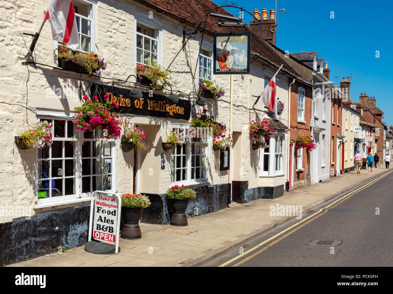 Wareham Dorset England August 02, 2018 der Herzog von Wellington Pub in East Street Stockfoto