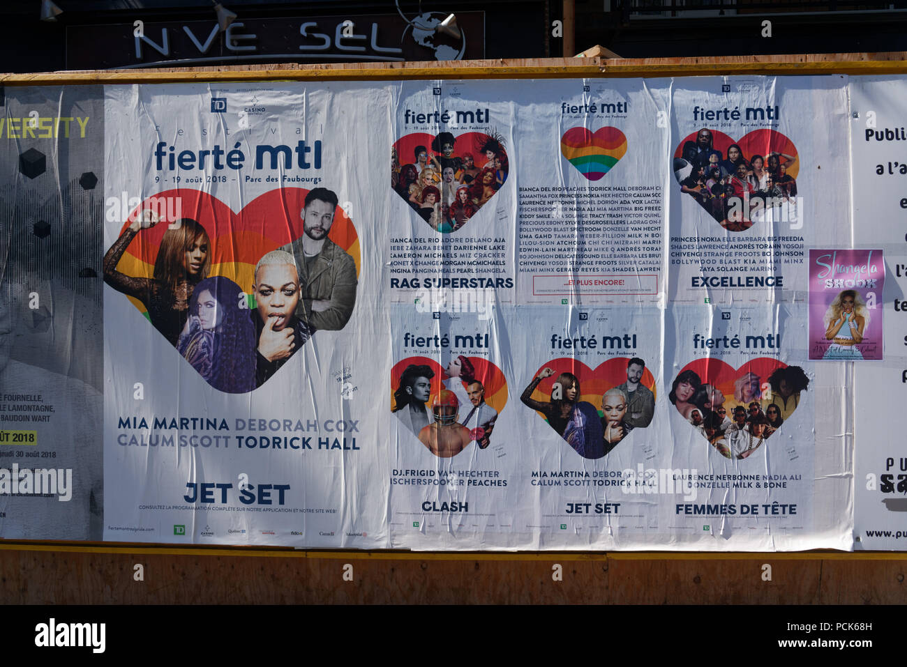 Ein Montreal Gay Pride Festival Plakat 2018 Stockfoto