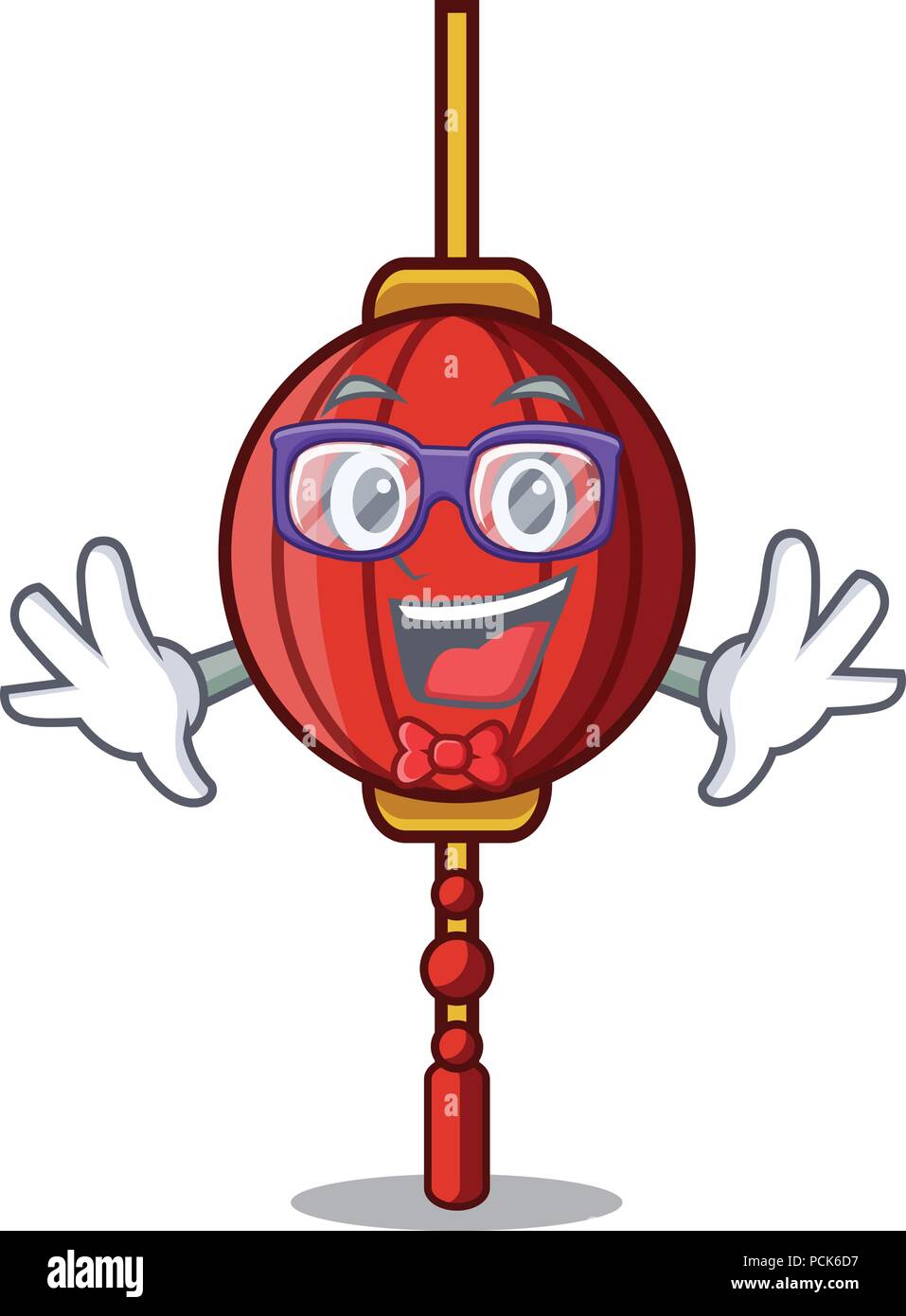 Geek chinesische Laterne Charakter Cartoon Stock Vektor
