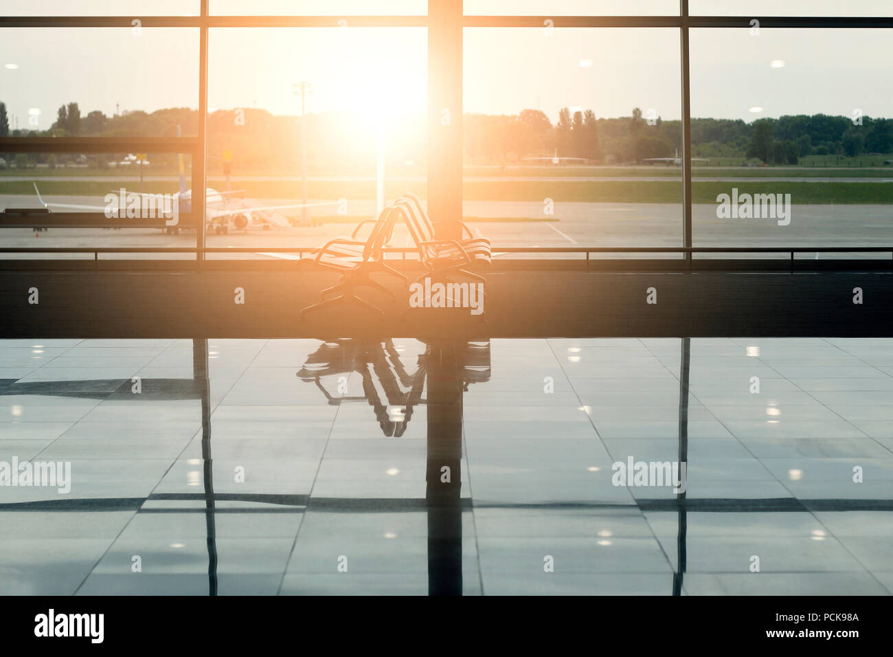 Flughafen Terminal Warteraum Business Aviation Hintergrund Stockfoto