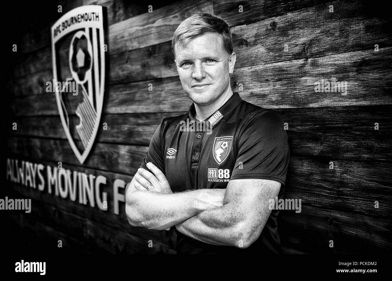 AFC Bournemouth manager Eddie Howe posiert für ein Foto an Ausbildungsstätten für den Club neben dem Vitalität Stadion. PRESS ASSOCIATION Foto, Bild Datum: Donnerstag, 2. August 2018. Siehe PA-Geschichte Fußball Bournemouth. Photo Credit: Andrew Matthews/PA-Kabel. Einschränkungen: EDITORIAL NUR VERWENDEN Keine Verwendung mit nicht autorisierten Audio-, Video-, Daten-, Spielpläne, Verein/liga Logos oder "live" Dienstleistungen. On-line-in-Verwendung auf 75 Bilder beschränkt, kein Video-Emulation. Keine Verwendung in Wetten, Spiele oder einzelne Verein/Liga/player Publikationen. Stockfoto