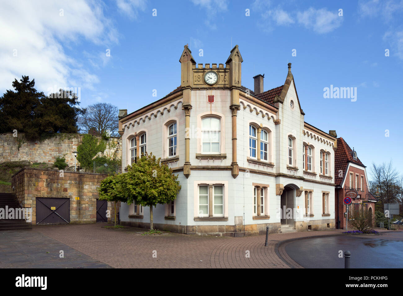 Building Department, Verwaltungsgebäude von 1876, Bad Bentheim, Niedersachsen, Deutschland Stockfoto