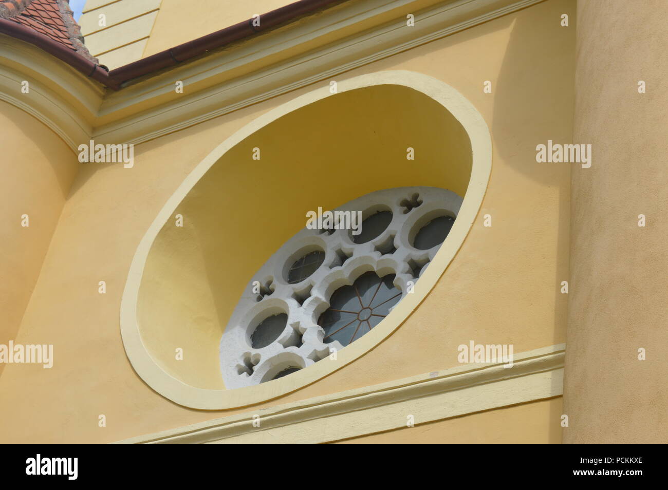 Evangelische Kirche Fenster Stockfoto