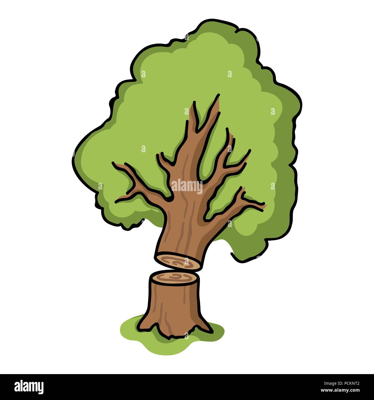 Baum Symbol Im Comic Stil Auf Weissem Hintergrund Sagewerk Und Holz Symbol Vektor Illustration Stock Vektorgrafik Alamy