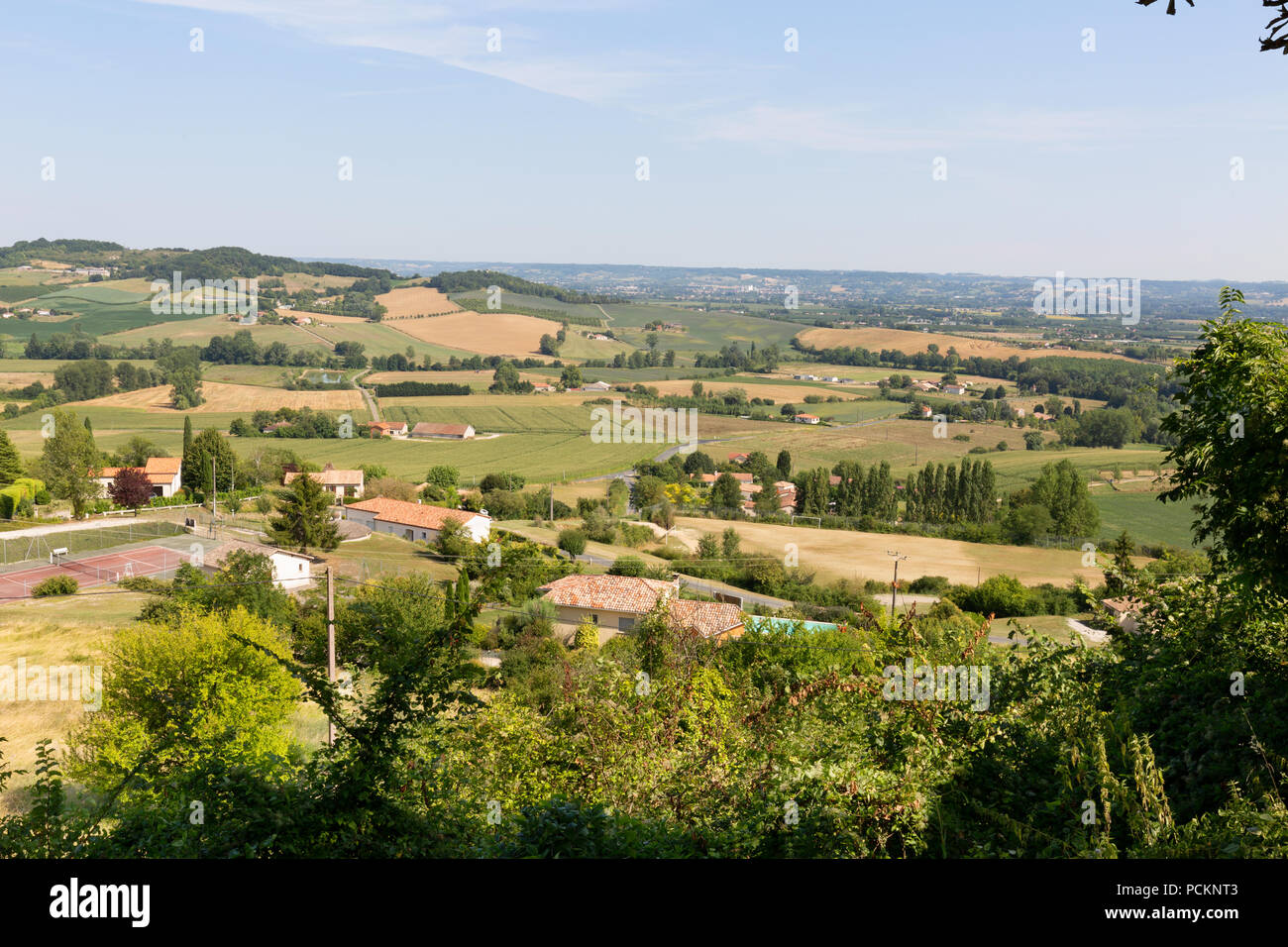 Frankreich Land im Ort Monclar, Frankreich Landschaft, Lot-et-Garonne, Aquitaine, Frankreich, Europa Stockfoto