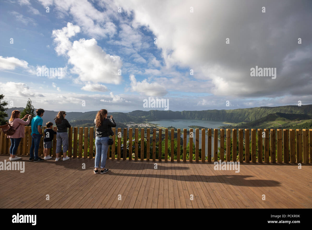 Miradouro Da Vista do Rei, Aussichtspunkt, Sete Cidades, Sao Miguel, Azoren, Portugal Stockfoto
