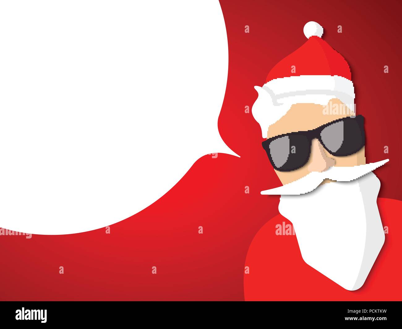 Hipster Santa Claus mit coolen Bart und Brille. Merry Christmas Card Design. Vector EPS 10. Stock Vektor