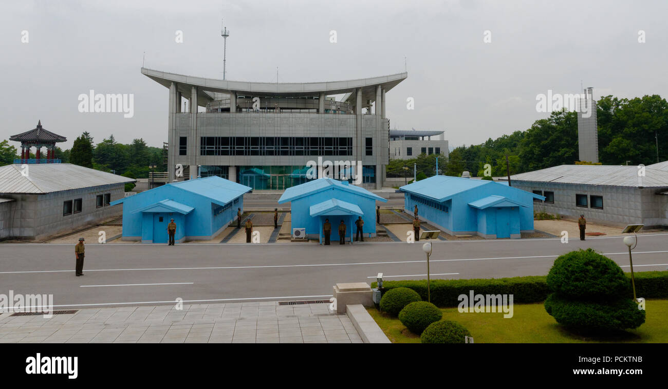 Die Dmz als von der nordkoreanischen Seite gesehen, Joint Security Area, Panmunjom Stockfoto