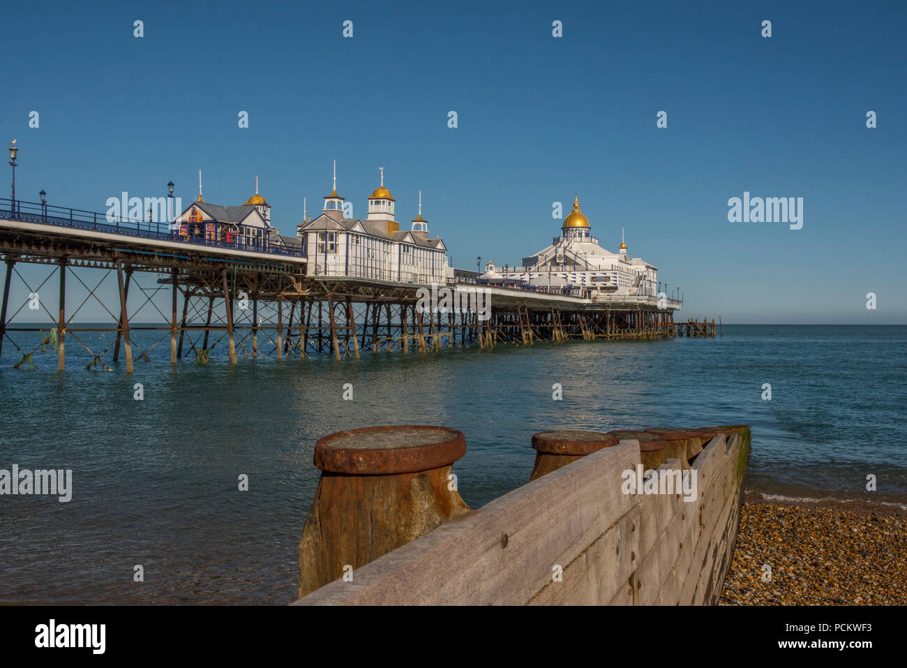 Eastbourne Pier, an der Südküste Englands in der Grafschaft East Sussex Stockfoto