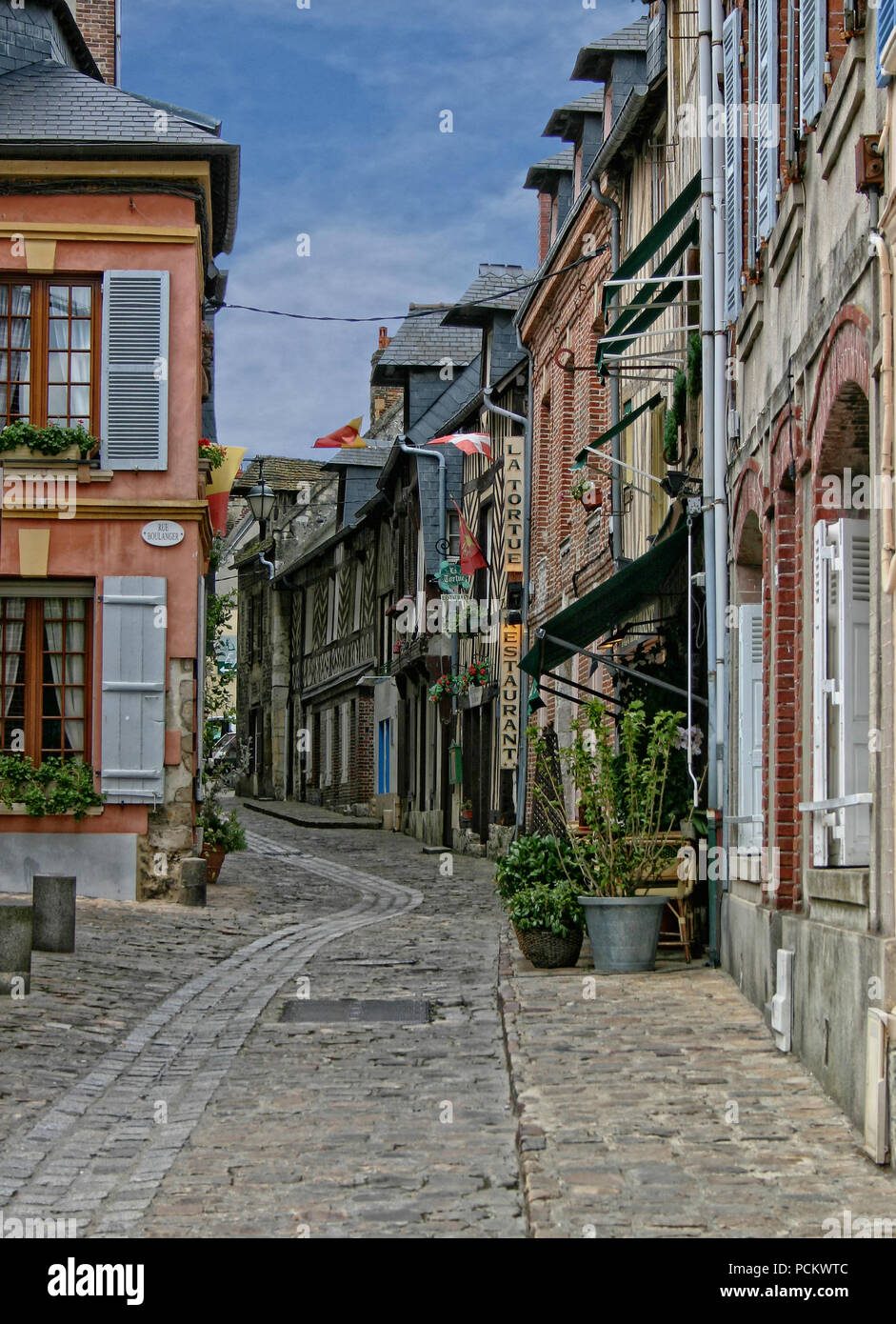 Honfleur, Frankreich, Französisch, Urlaub, Reisen, Sommer, Mediterran, Essen, Wein, Restaurant, urlaub, normandie, Stockfoto