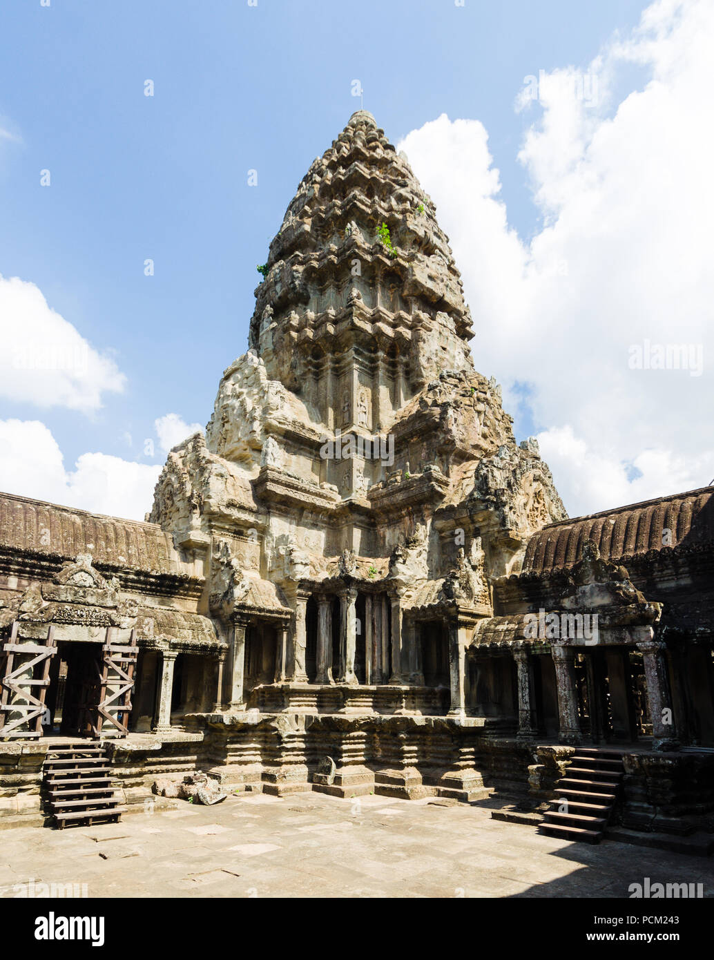 Angkor Wat das zentrale Heiligtum, in Kambodscha. Stockfoto