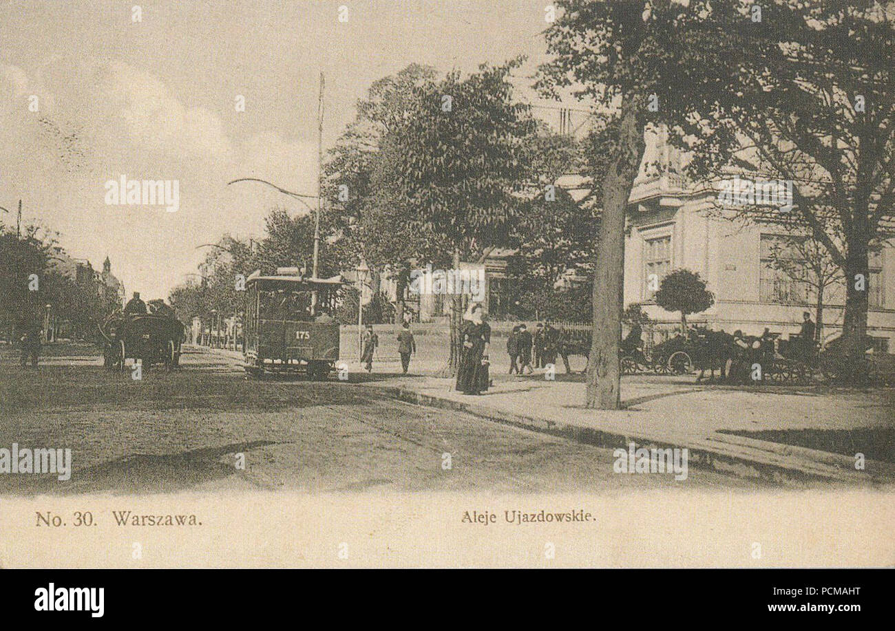 Aleje Ujazdowskie 1908. Stockfoto