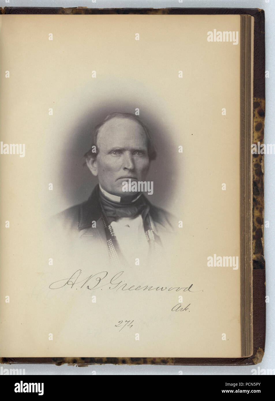 Alfred B. Greenwood, Vertreter von Arkansas, Fünfunddreißigsten Kongress, Brustbild Stockfoto