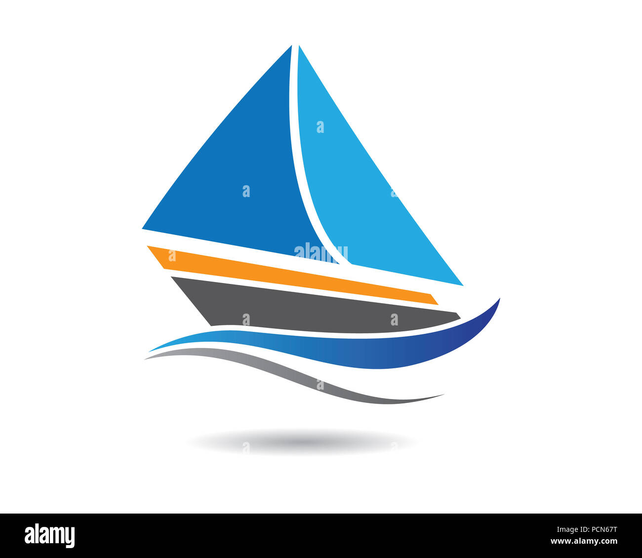 Kreuzfahrtschiff Logo Vorlage vektor Icon Design Stockfoto