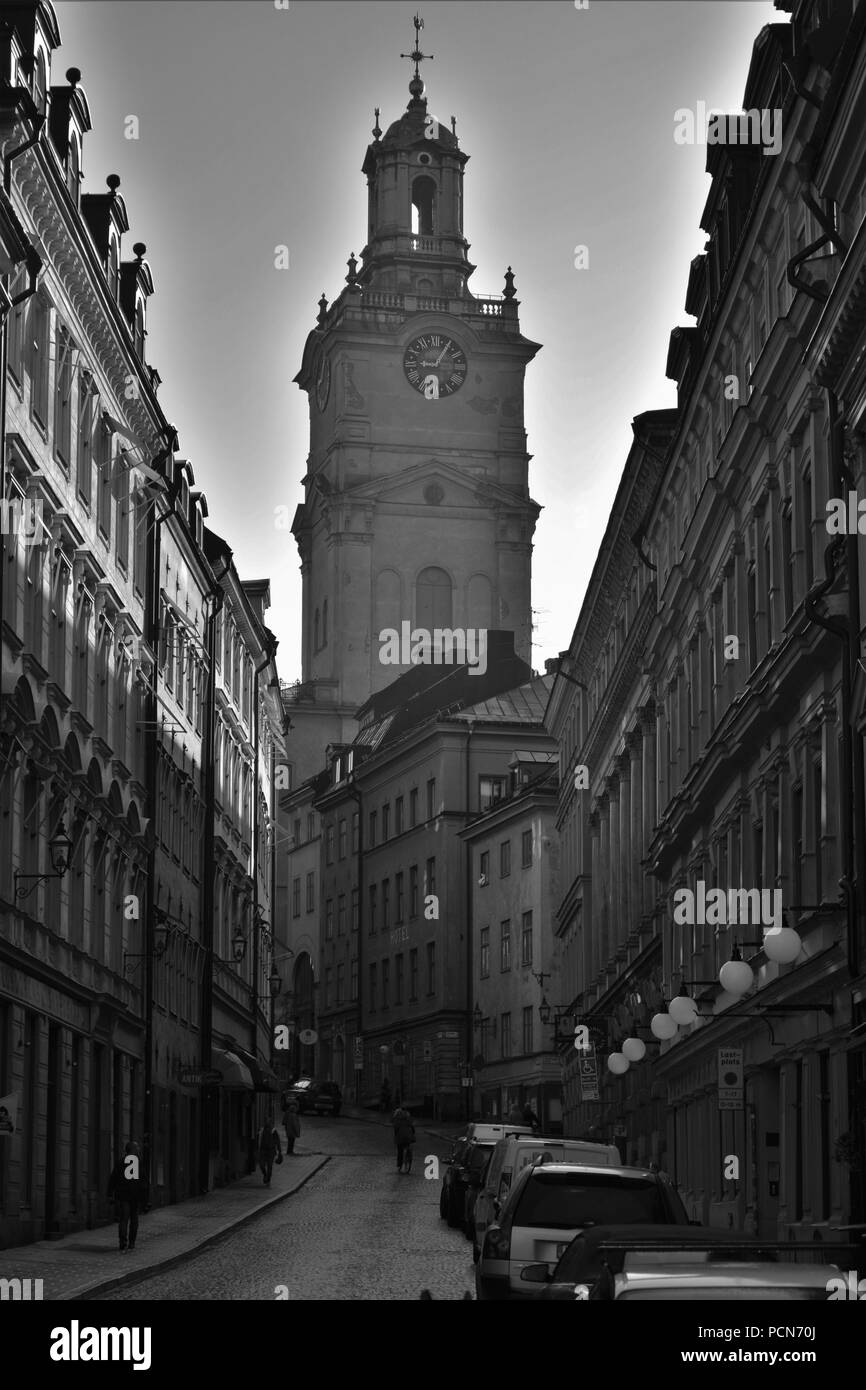 Random Street View in Gamla Stan. Stockfoto