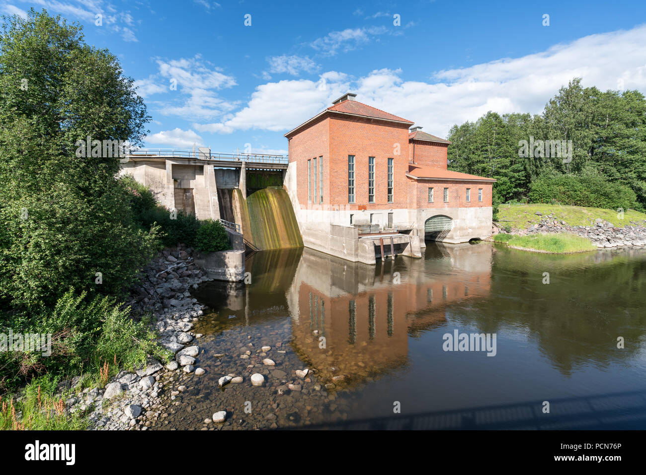 Alte Wasserkraftwerk in Mustio, Raasepori, Finnland Stockfoto