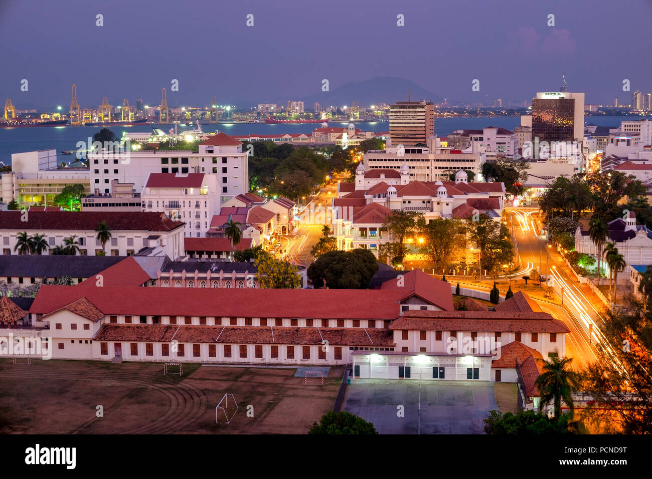 Luftaufnahme von George Town, Penang, Malaysia Stockfoto