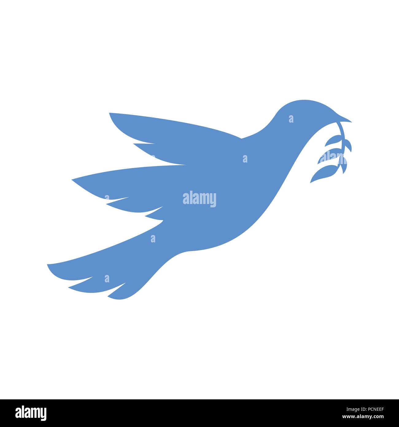 Peace Symbol Taube, die Zweig Vektor Symbol Grafik Logo Design Template Stock Vektor