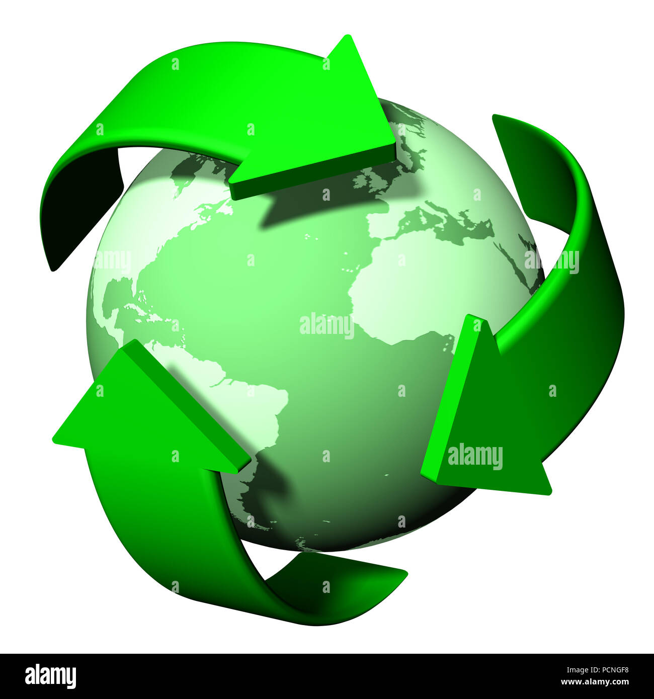 Recycling Symbol.. Ökologisch saubere Welt. Stockfoto