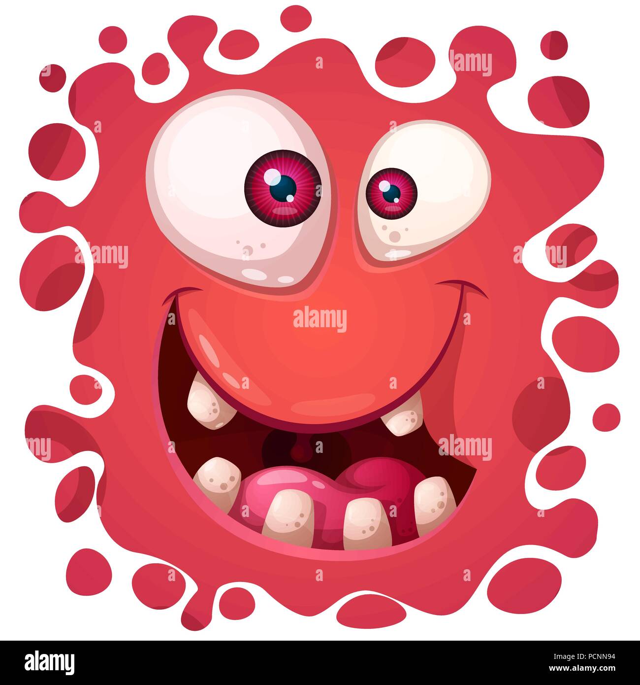 Cartoon lustig, niedliche Monster Gesicht. Stock Vektor